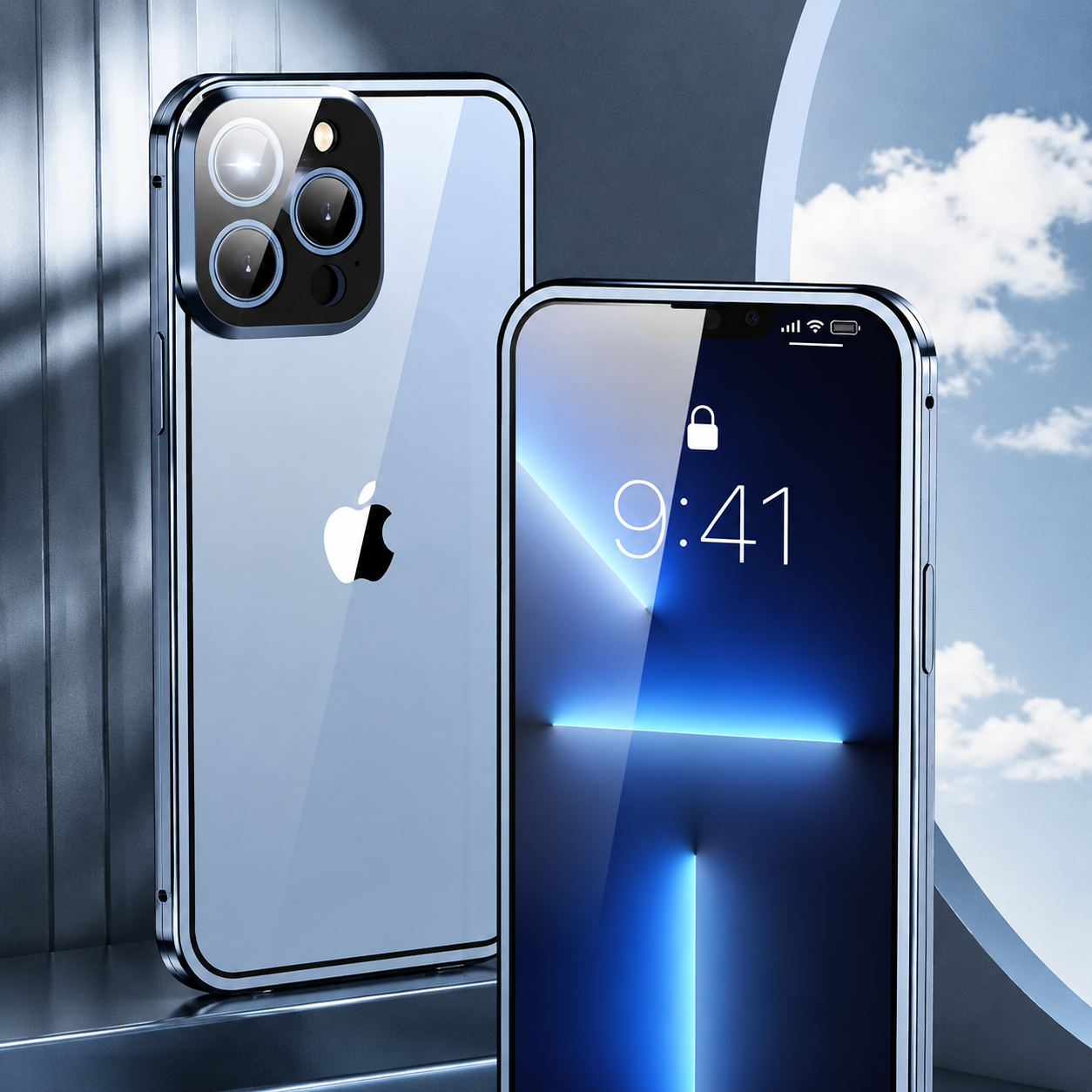 Premium Luxury iPhone Case MagSafe Compatible Double Sided Tempered Glass Metal Frame Cover Shockproof 360 Full Body Magnetic Fit Camera Protection Slim Design Finish