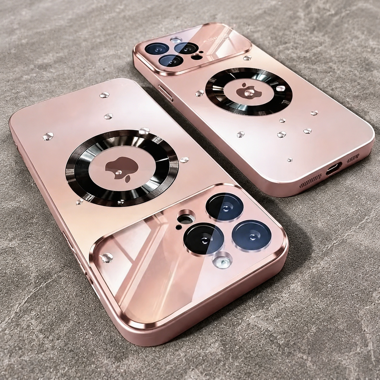 Premium Luxury iPhone Case MagSafe Compatible Electroplated Glass Cover Magnetic Shockproof Reflective Hard Back Camera Protection Slim Design Finish