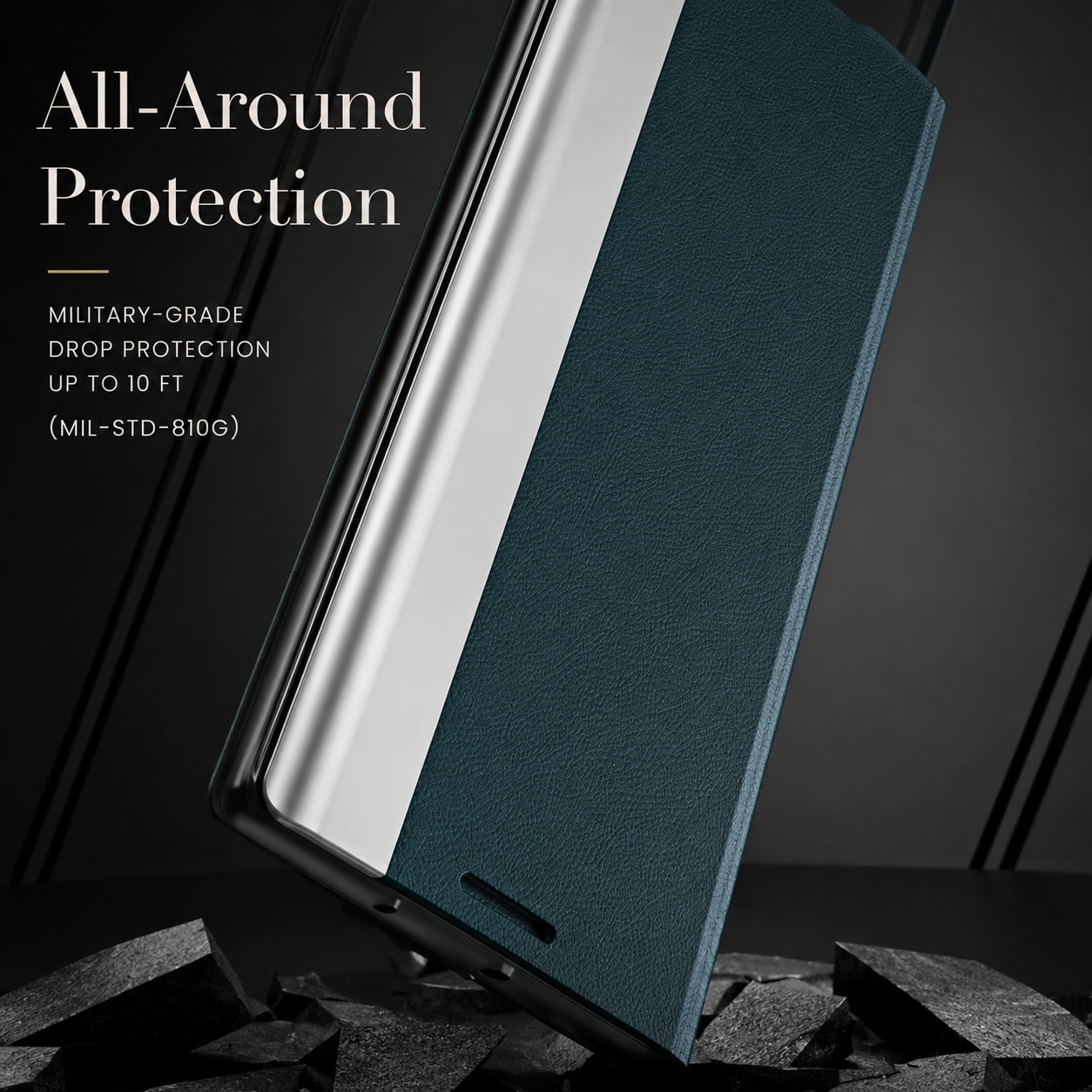 Premium Luxury iPhone Case MagSafe Compatible Flip Wallet Cover Card Holder Kickstand Magnetic Closure Shockproof Screen Protection Slim Design Finish