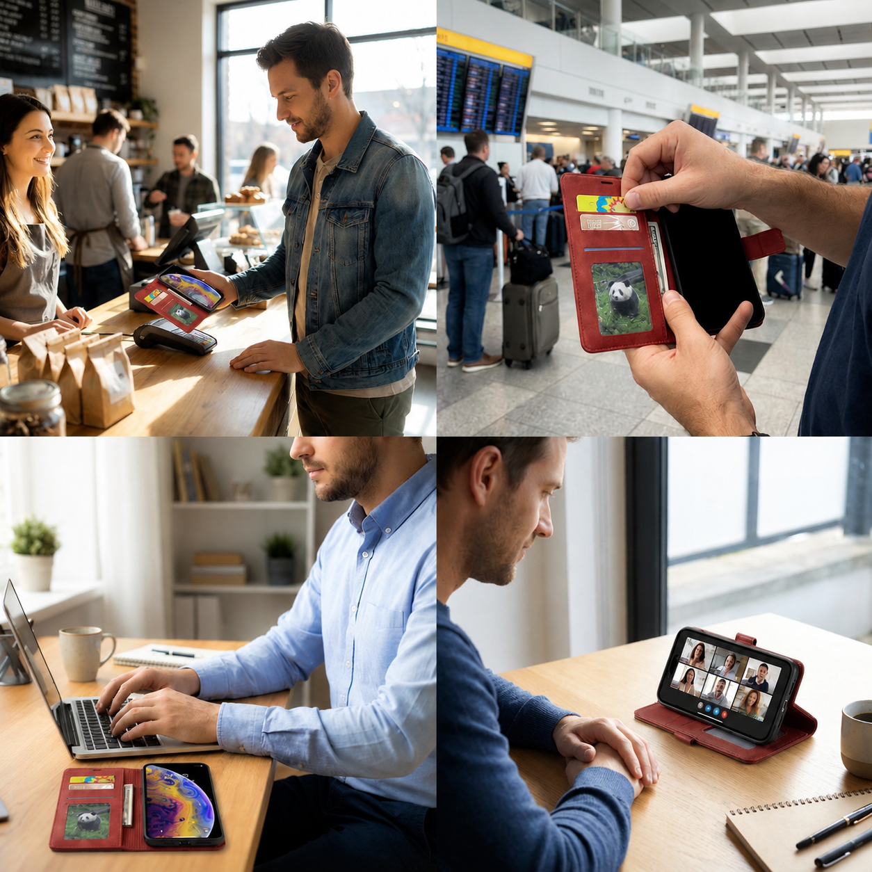 Premium Luxury iPhone Case MagSafe Compatible Flip Wallet Leather Cover Card Holder Magnetic Closure Kickstand Shockproof Camera Protection Durable Design Finish