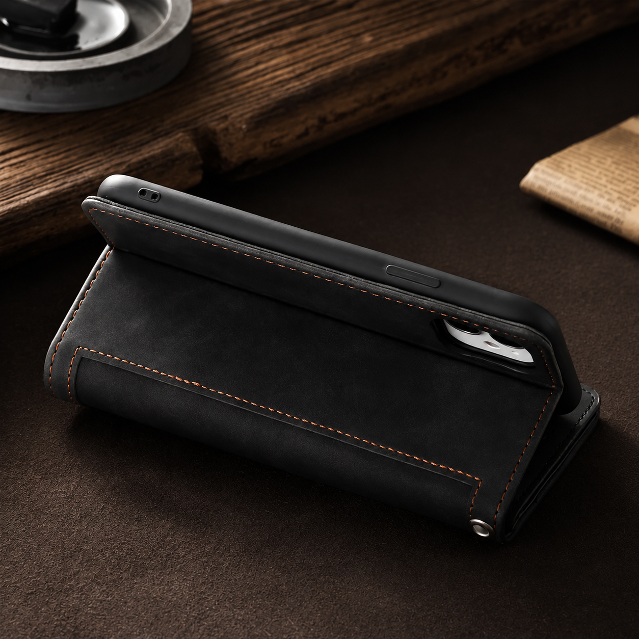 Premium Luxury iPhone Case MagSafe Compatible Flip Wallet Leather Cover Zipper Card Holder Strap Kickstand Shockproof Camera Protection Design Finish