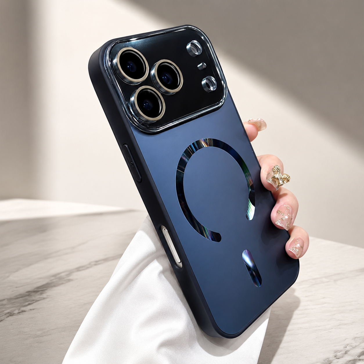 Premium Luxury iPhone Case MagSafe Compatible Flowing Light Big Window Magnetic Shockproof Cover Lightweight Full Protection Anti Scratch Durable Design