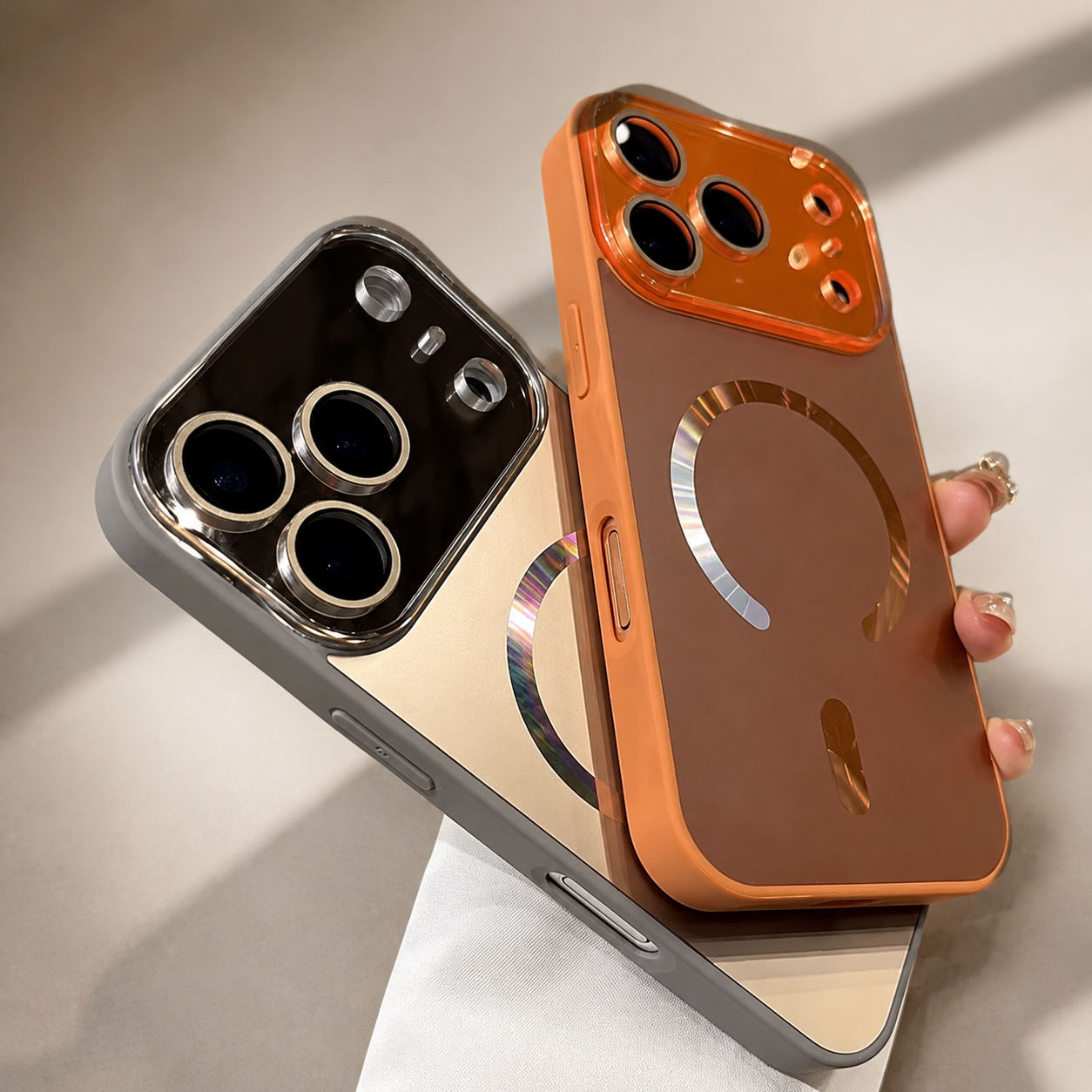 Premium Luxury iPhone Case MagSafe Compatible Flowing Light Big Window Magnetic Shockproof Cover Lightweight Full Protection Anti Scratch Durable Design