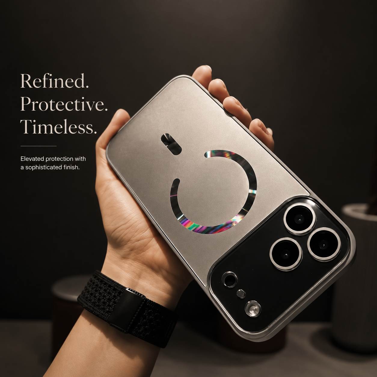 Premium Luxury iPhone Case MagSafe Compatible Flowing Light Big Window Magnetic Shockproof Cover Lightweight Full Protection Anti Scratch Durable Design