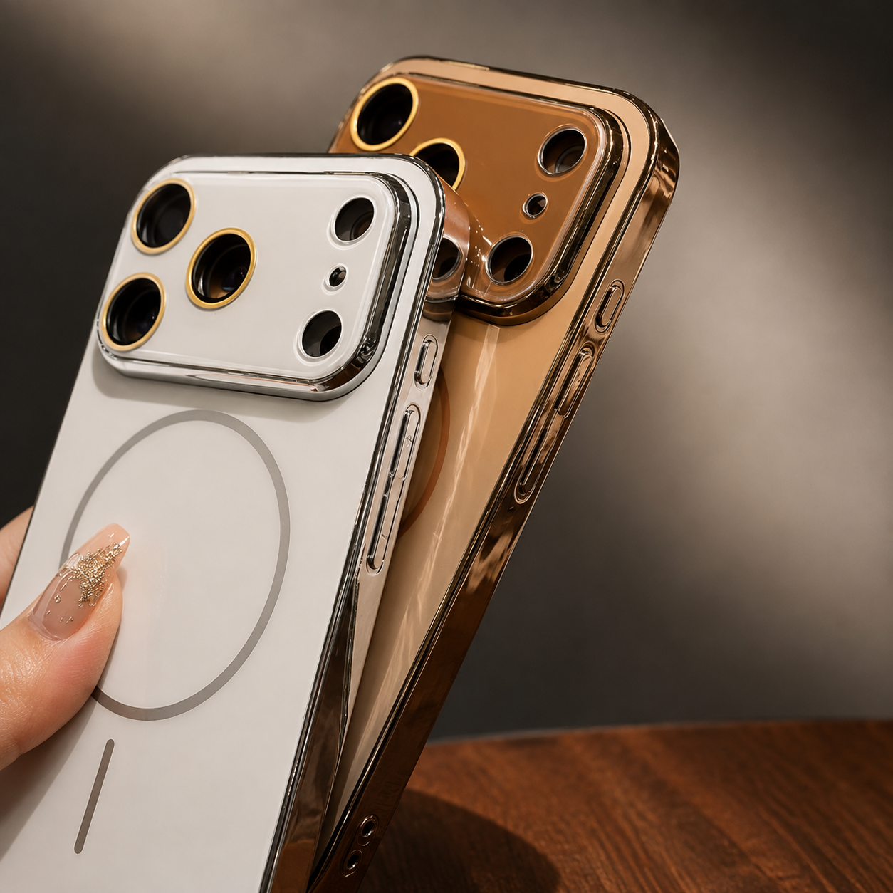 Premium Luxury iPhone Case MagSafe Compatible Hard PC Cover Tempered Glass Camera Protection Shockproof Anti Fingerprint Color Collision Durable Design