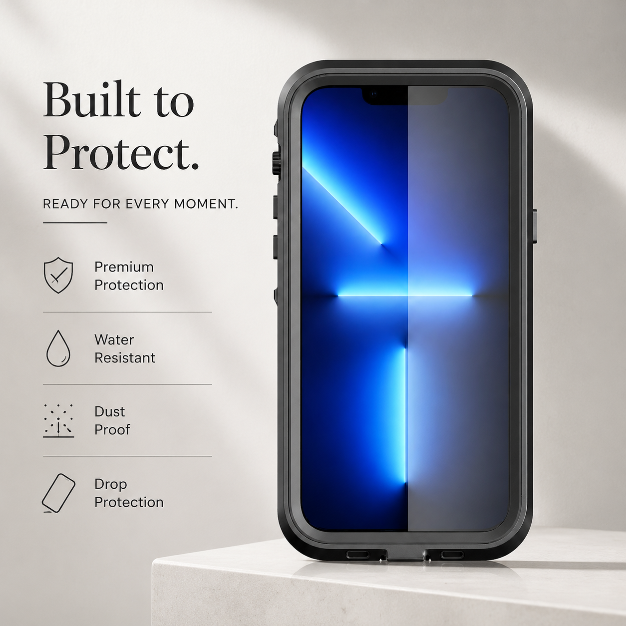 Premium Luxury iPhone Case MagSafe Compatible IP68 Waterproof Cover 360 Full Body Sealed Shockproof Camera Lens Protection Dustproof Durable Design