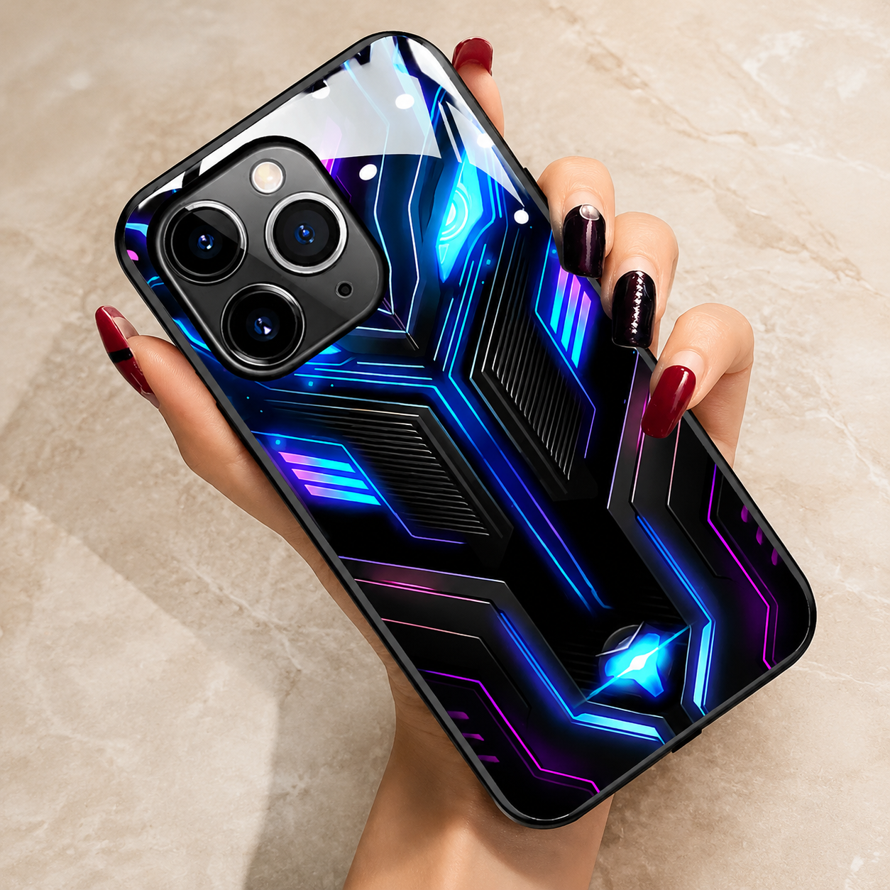 Premium Luxury iPhone Case MagSafe Compatible LED Notification Light Cover Mecha Design Shockproof Camera Protection Ultra Thin Durable Design Finish