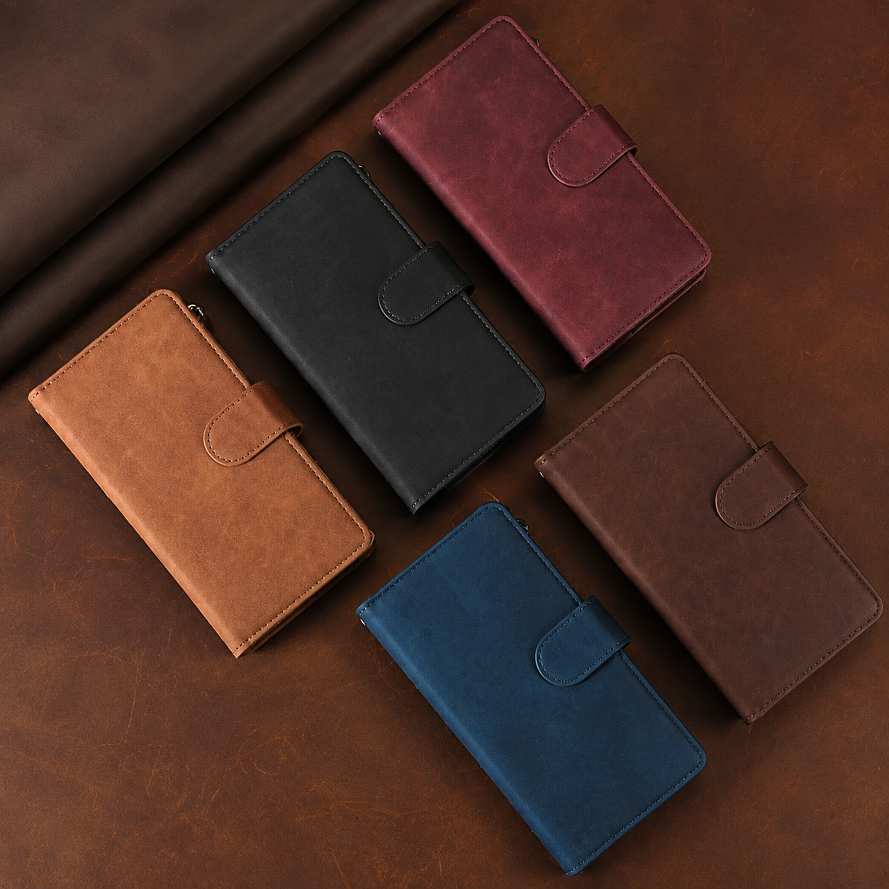 Premium Luxury iPhone Case MagSafe Compatible Leather Wallet Cover Card Holder Magnetic Closure Shockproof Camera Protection Slim Design Finish