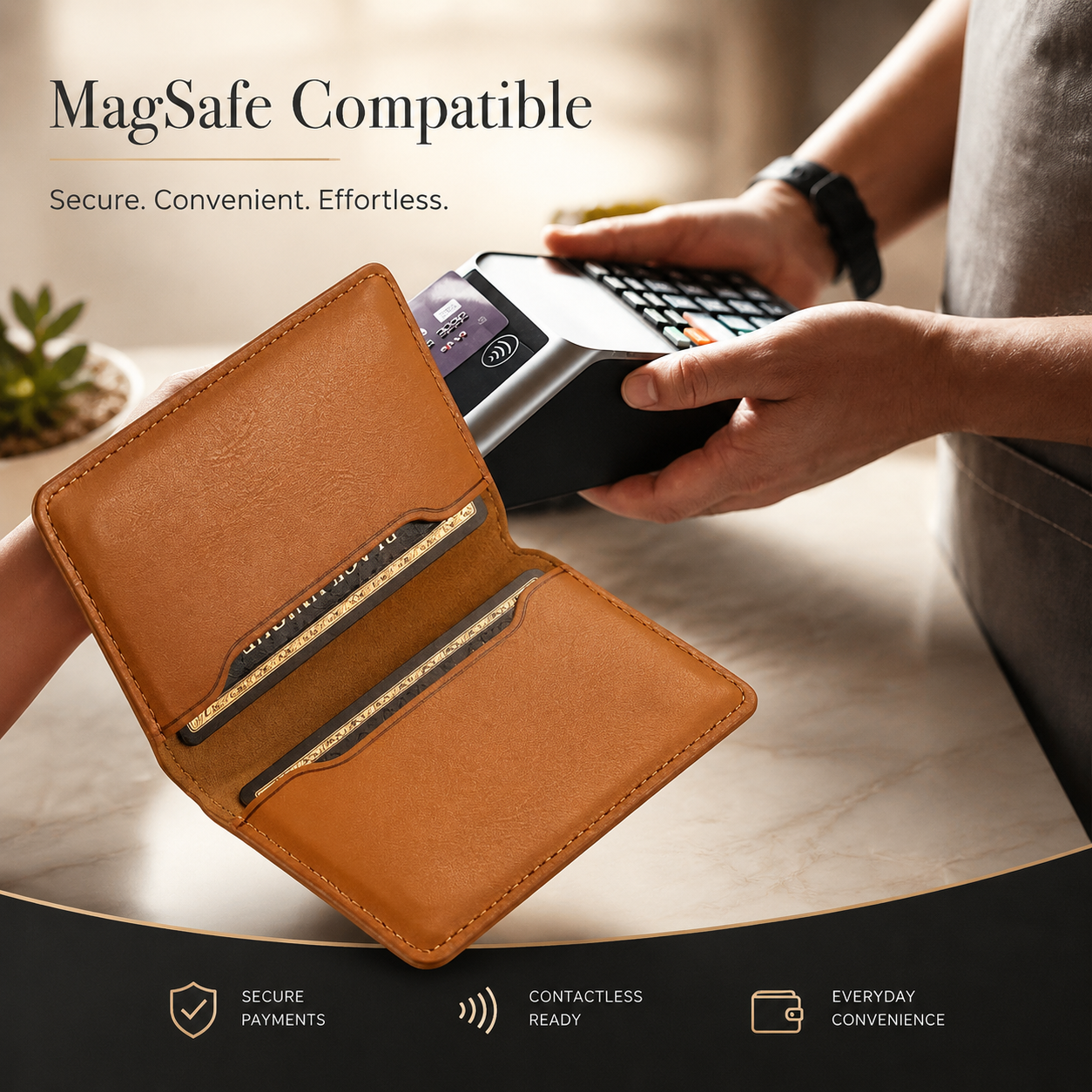 Premium Luxury iPhone Case MagSafe Compatible Leather Wallet Cover Card Holder Shockproof Camera Protection Slim Protective Durable Design Finish