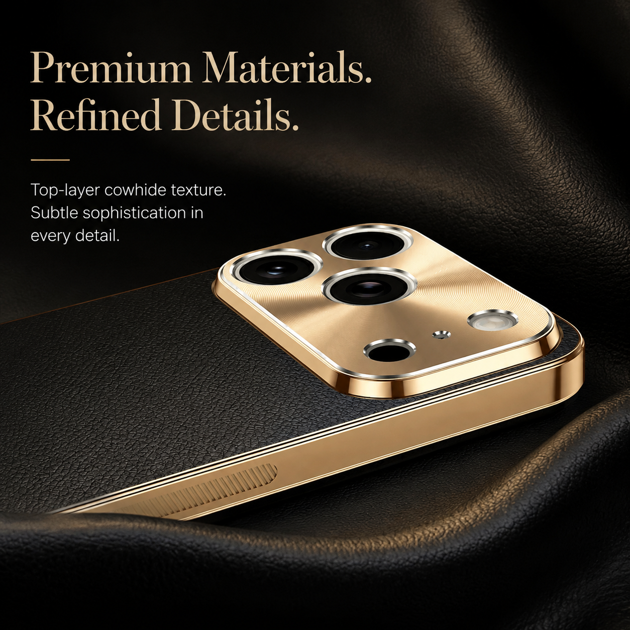 Premium Luxury iPhone Case MagSafe Compatible Lychee Texture Leather Cover Electroplated Frame Shockproof Camera Protection Full Coverage Slim Design Finish