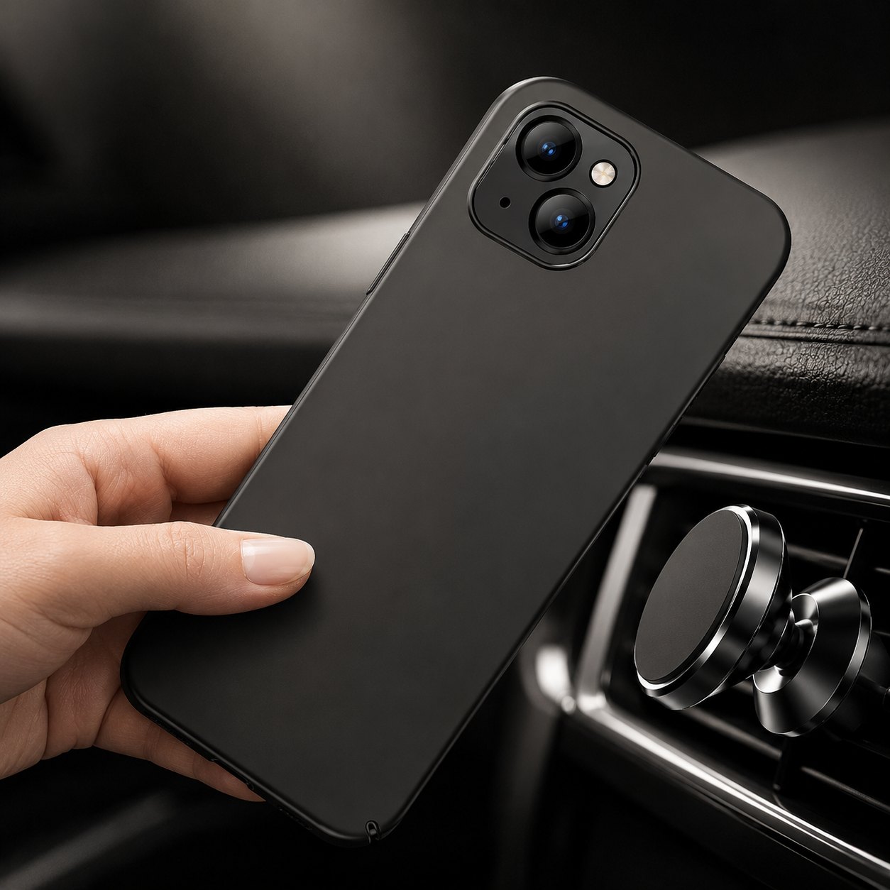 Premium Luxury iPhone Case MagSafe Compatible Magnetic Car Mount Cover Matte Shockproof Camera Protection Ultra Thin Slim Durable Design Finish
