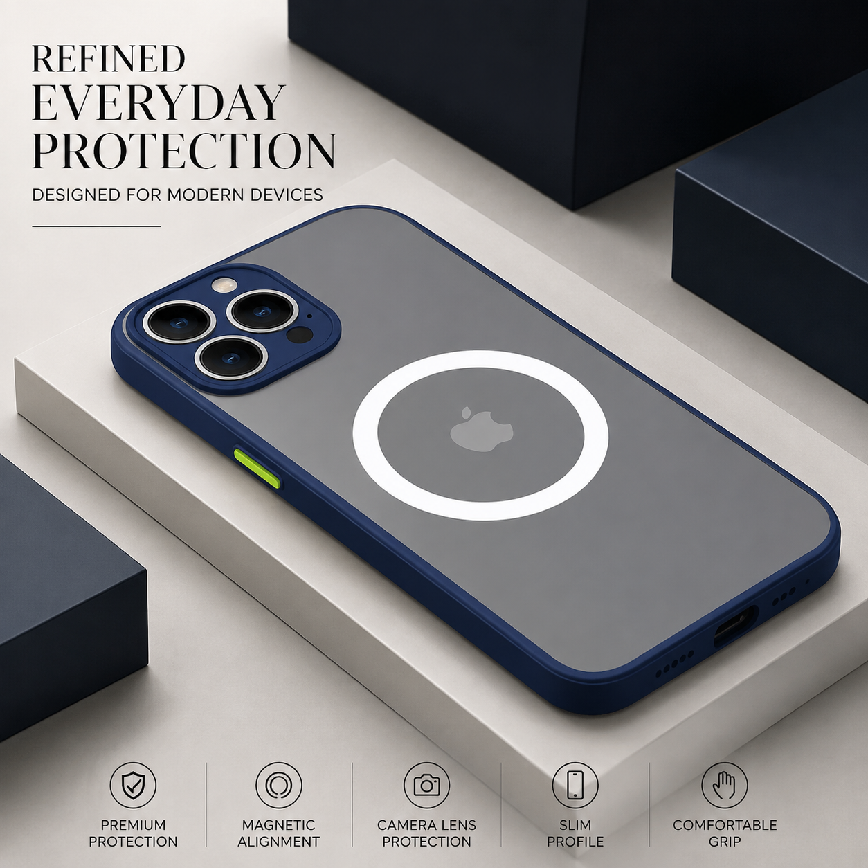 Premium Luxury iPhone Case MagSafe Compatible Matte Magnetic Cover Shockproof Camera Lens Protection Slim Protective Durable Design Finish Style