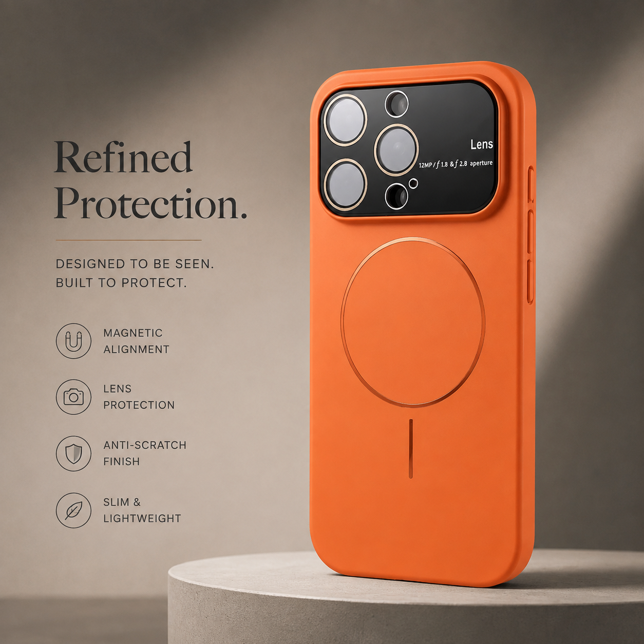 Premium Luxury iPhone Case MagSafe Compatible Matte Magnetic Half Wrapped PC Cover Shockproof Lens Protection Anti Fingerprint Durable Design