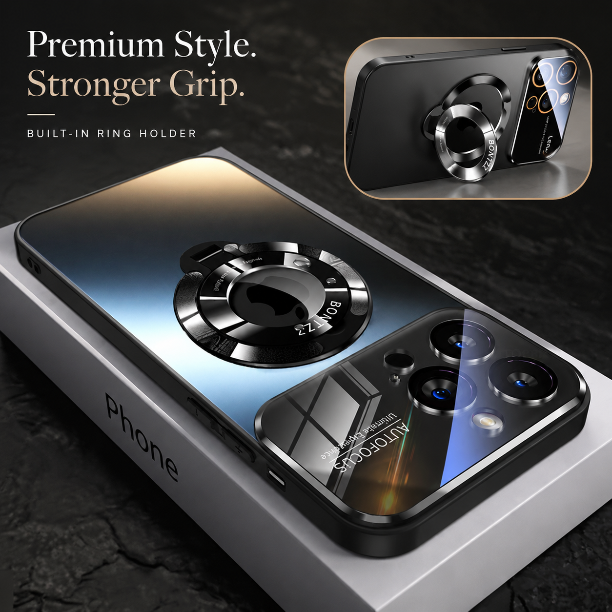 Premium Luxury iPhone Case MagSafe Compatible Matte Ring Stand Cover Hard PC Shockproof Camera Protection Ultra Thin Slim Durable Design Finish