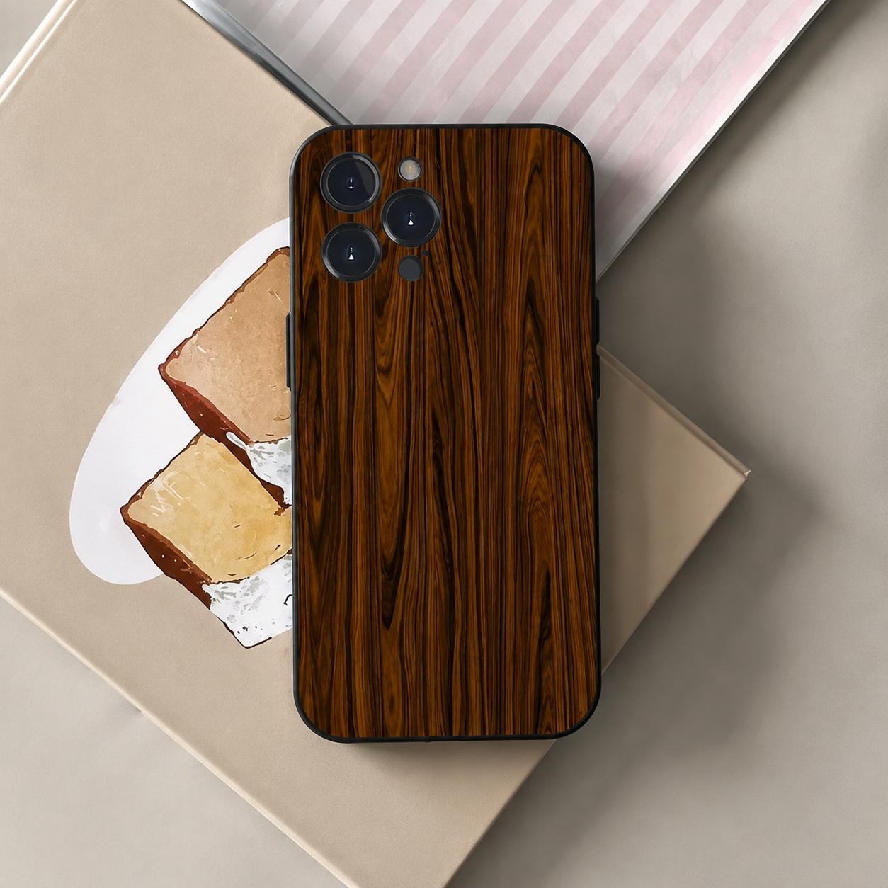 Premium Luxury iPhone Case MagSafe Compatible Natural Wood Back Cover TPU Bumper Shockproof Camera Protection Ultra Thin Slim Design Finish