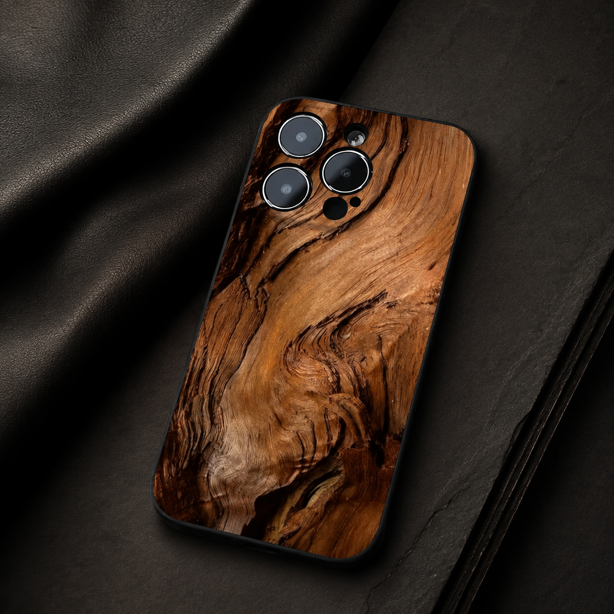 Premium Luxury iPhone Case MagSafe Compatible Natural Wood Back Cover TPU Bumper Shockproof Camera Protection Ultra Thin Slim Design Finish