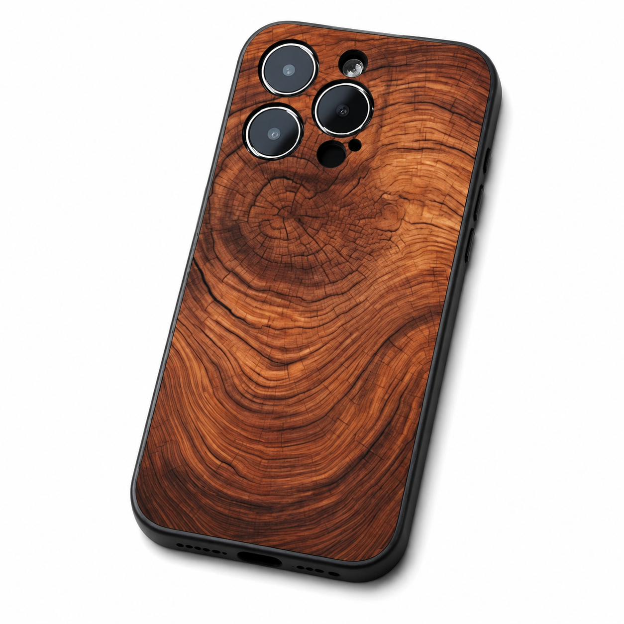 Premium Luxury iPhone Case MagSafe Compatible Natural Wood Back Cover TPU Bumper Shockproof Camera Protection Ultra Thin Slim Design Finish