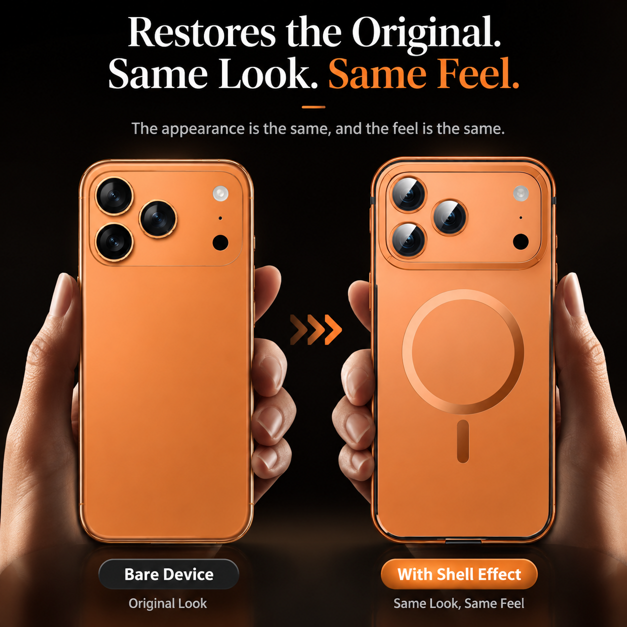 Premium Luxury iPhone Case MagSafe Compatible Orange Aluminum Alloy Cover Magnetic Glass Camera Protection Shockproof Matte Anti Scratch Durable Design
