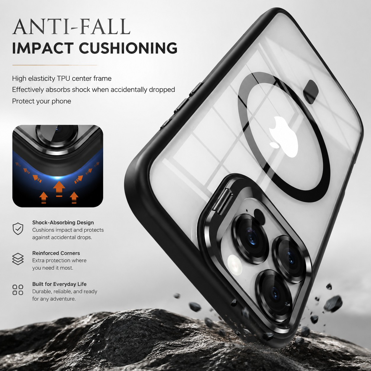 Premium Luxury iPhone Case MagSafe Compatible Shockproof Bumper Cover Full Body Protection Camera Lens Guard Slim Durable Design Finish