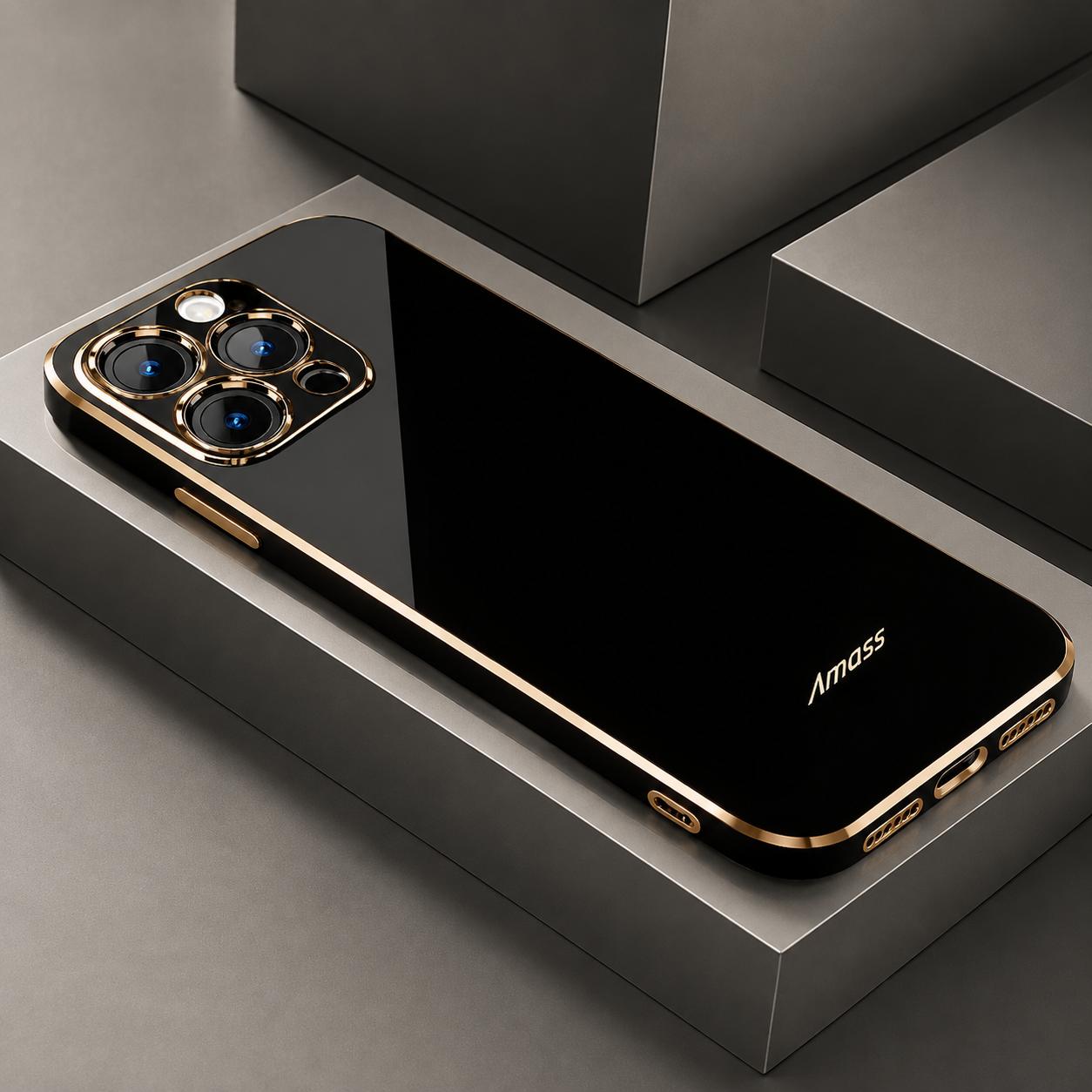 Premium Luxury iPhone Case MagSafe Compatible Silicone Cover Glossy Square Texture Shockproof Camera Lens Protection Slim Protective Durable Design Finish