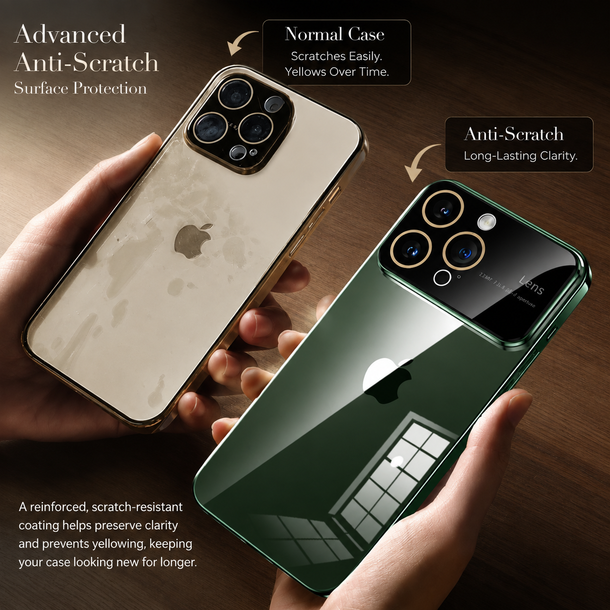 Premium Luxury iPhone Case MagSafe Compatible Transparent Clear Hard PC Back Silicone Bumper Shockproof Camera Lens Protection Ultra Thin Design Finish