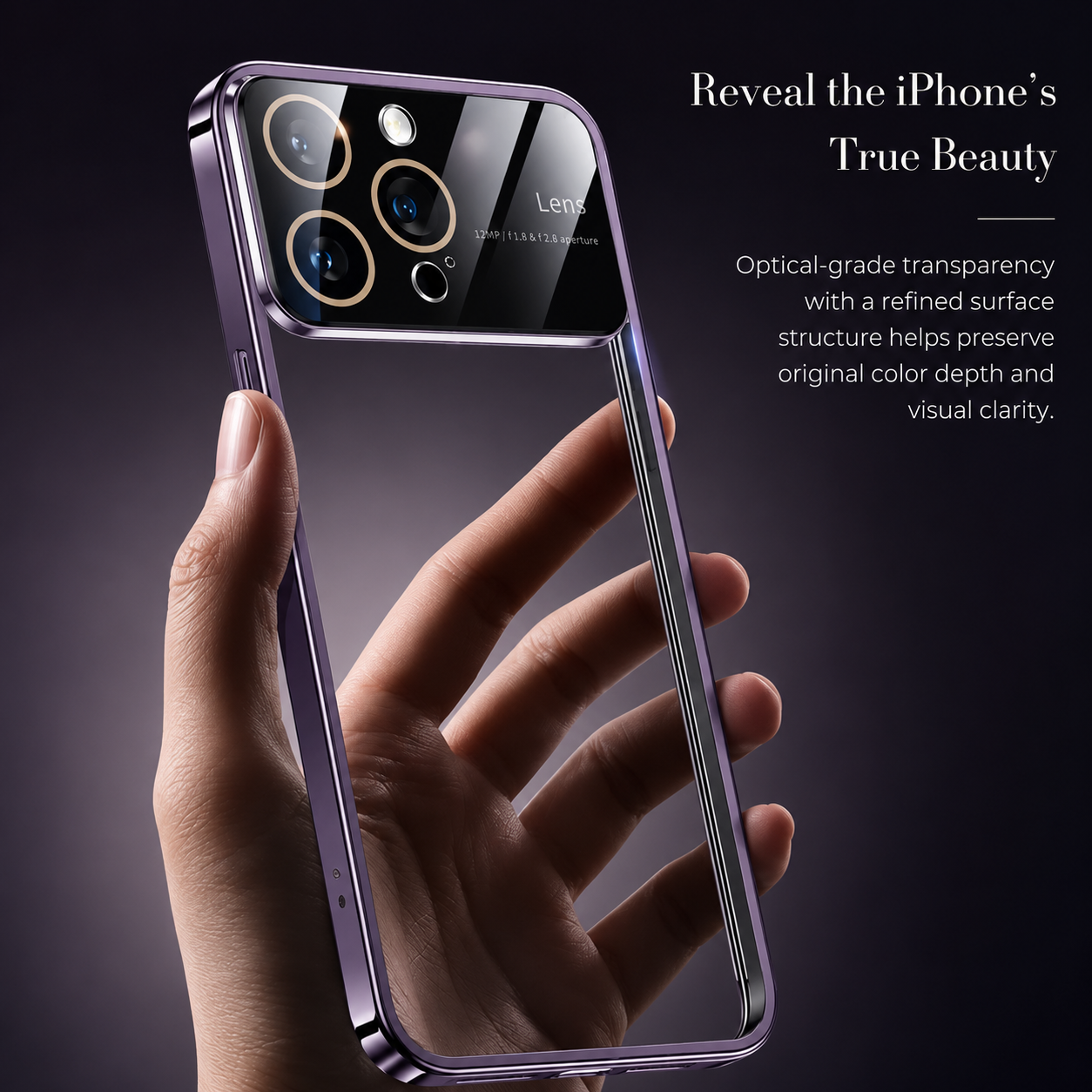 Premium Luxury iPhone Case MagSafe Compatible Transparent Clear Hard PC Back Silicone Bumper Shockproof Camera Lens Protection Ultra Thin Design Finish