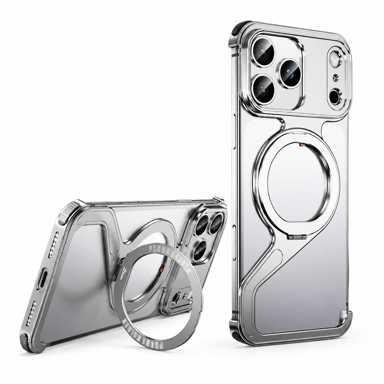 Premium Luxury iPhone Case MagSafe Compatible Z Shape Aluminum Alloy Frameless Cover Metal Shockproof Slim Minimal Protective Durable Design