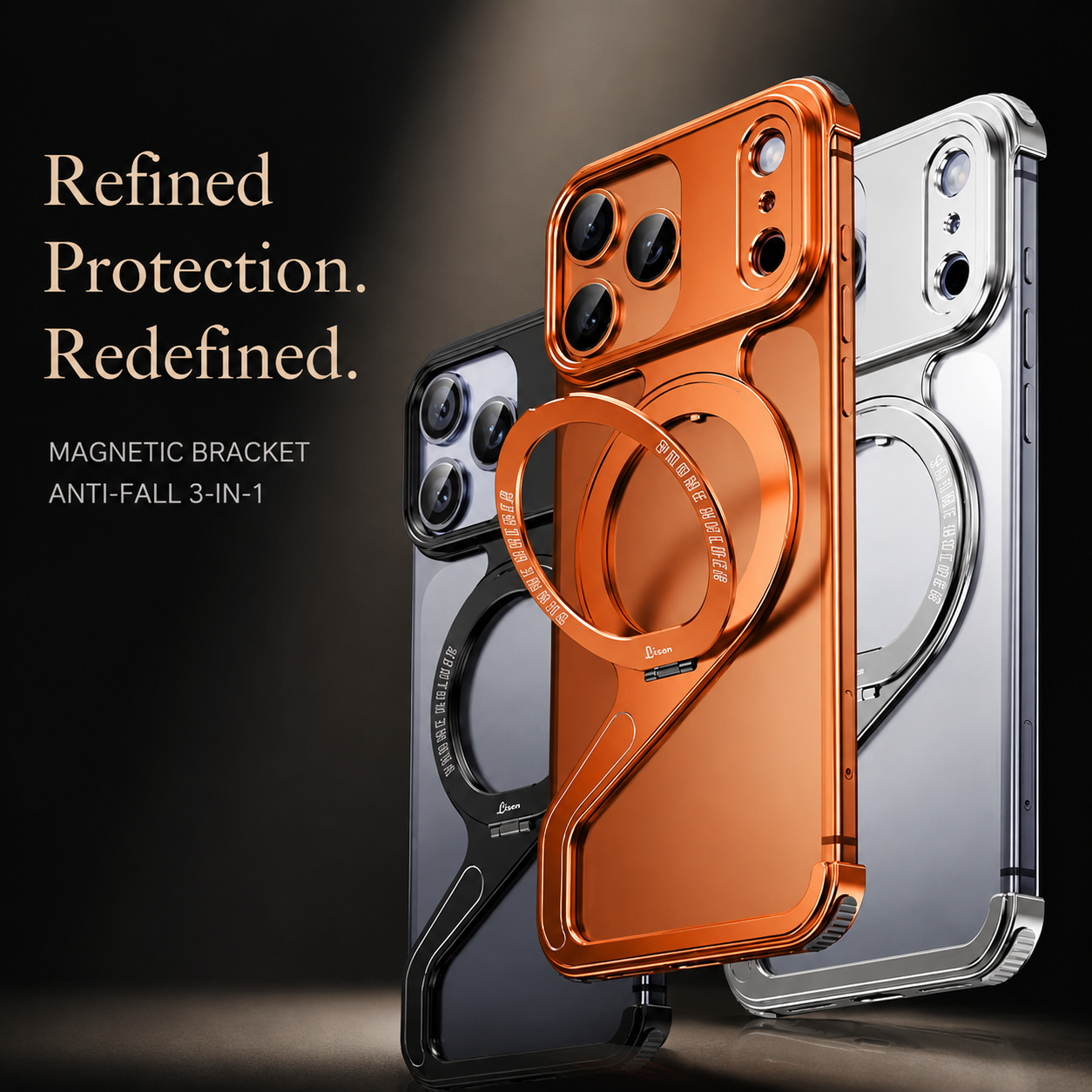 Premium Luxury iPhone Case MagSafe Compatible Z Shape Aluminum Alloy Frameless Cover Metal Shockproof Slim Minimal Protective Durable Design