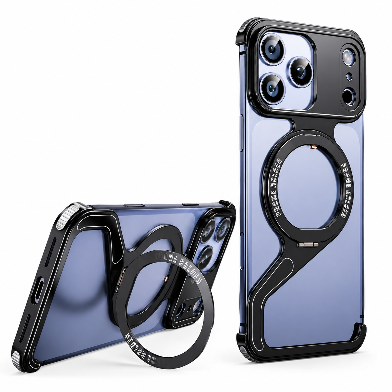Premium Luxury iPhone Case MagSafe Compatible Z Shape Aluminum Alloy Frameless Cover Metal Shockproof Slim Minimal Protective Durable Design