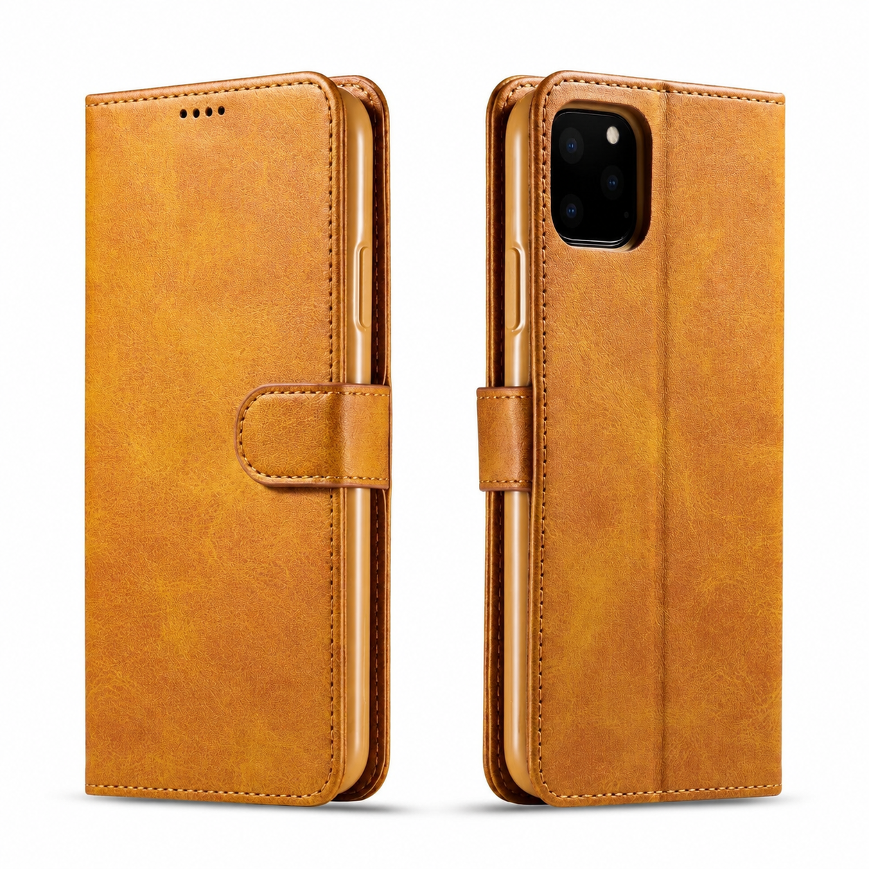 Premium Luxury iPhone Case PU Leather Wallet Flip Cover Card Slot Magnetic Closure Shockproof Full Body Protection Slim Elegant Design Finish