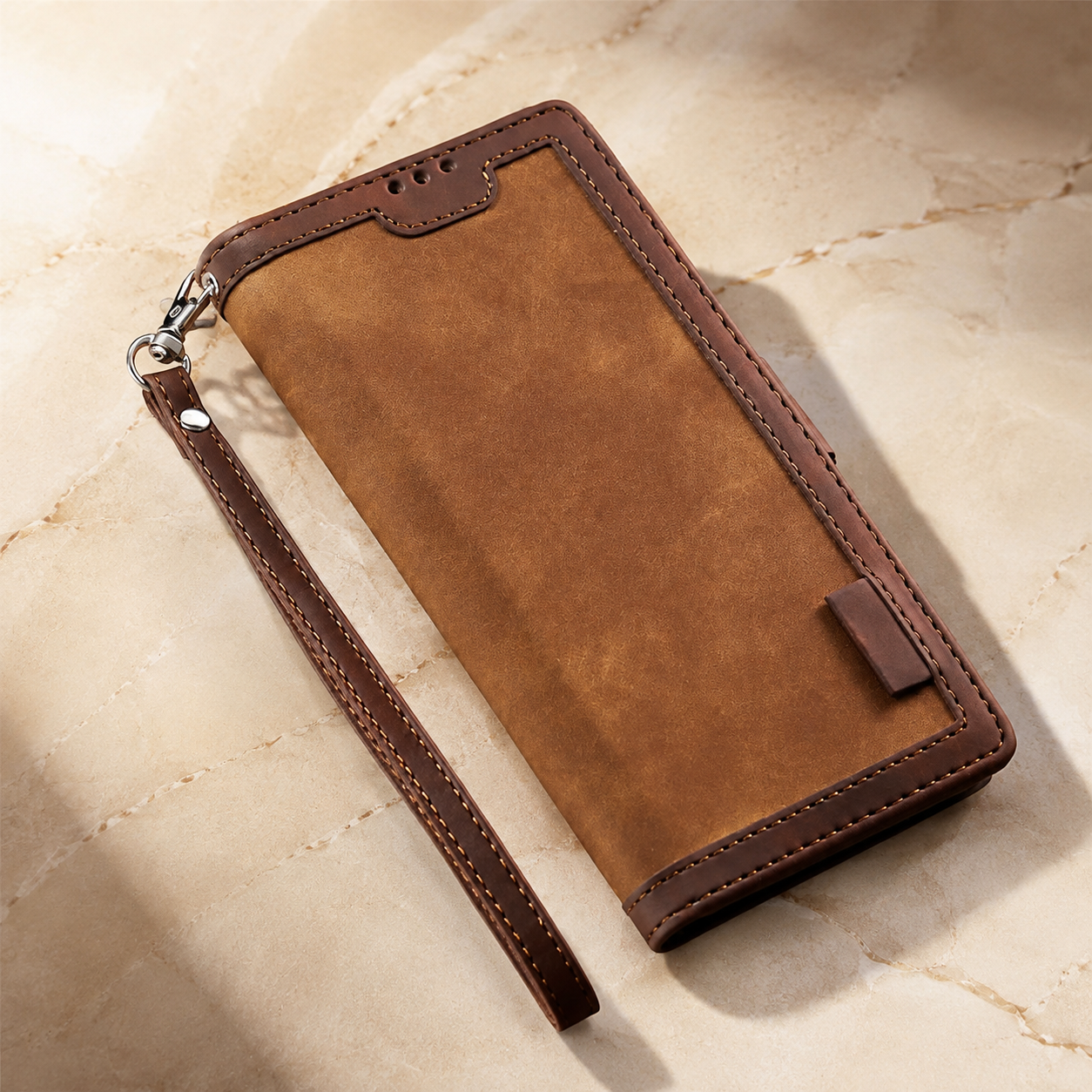 Premium Luxury iPhone Case PU Leather Wallet Flip Cover Card Slots Magnetic Closure Kickstand Shockproof Full Body Protection Slim Elegant Design Finish