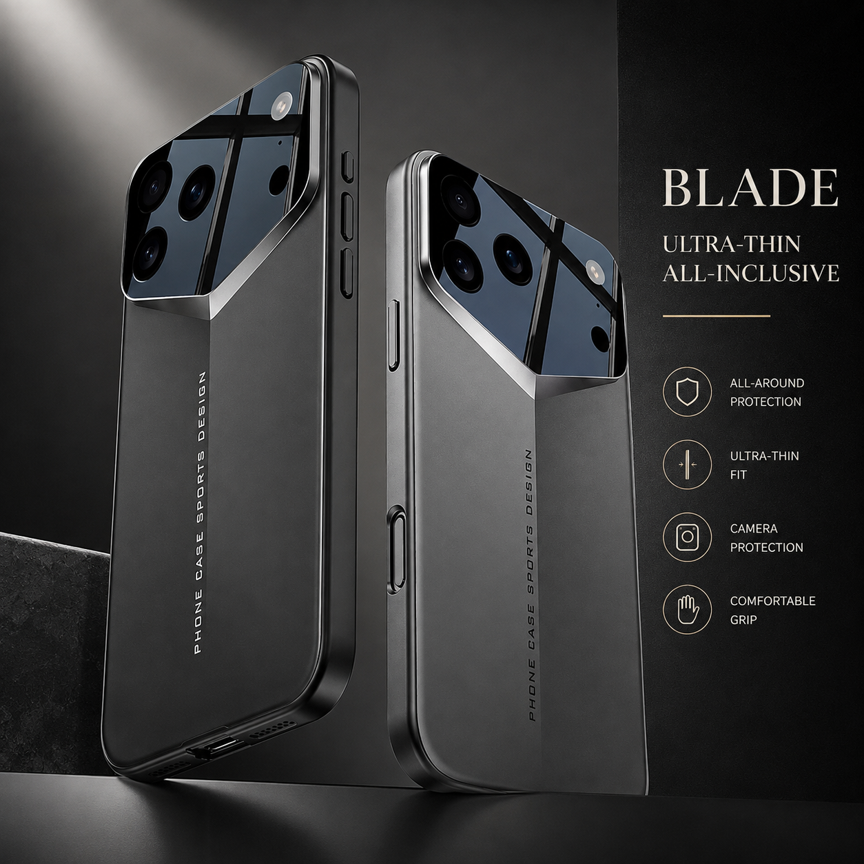 Premium Luxury iPhone Case Ultra Thin Hard Back Cover Shockproof Camera Protection Anti Scratch Full Coverage Slim Protective Design Finish