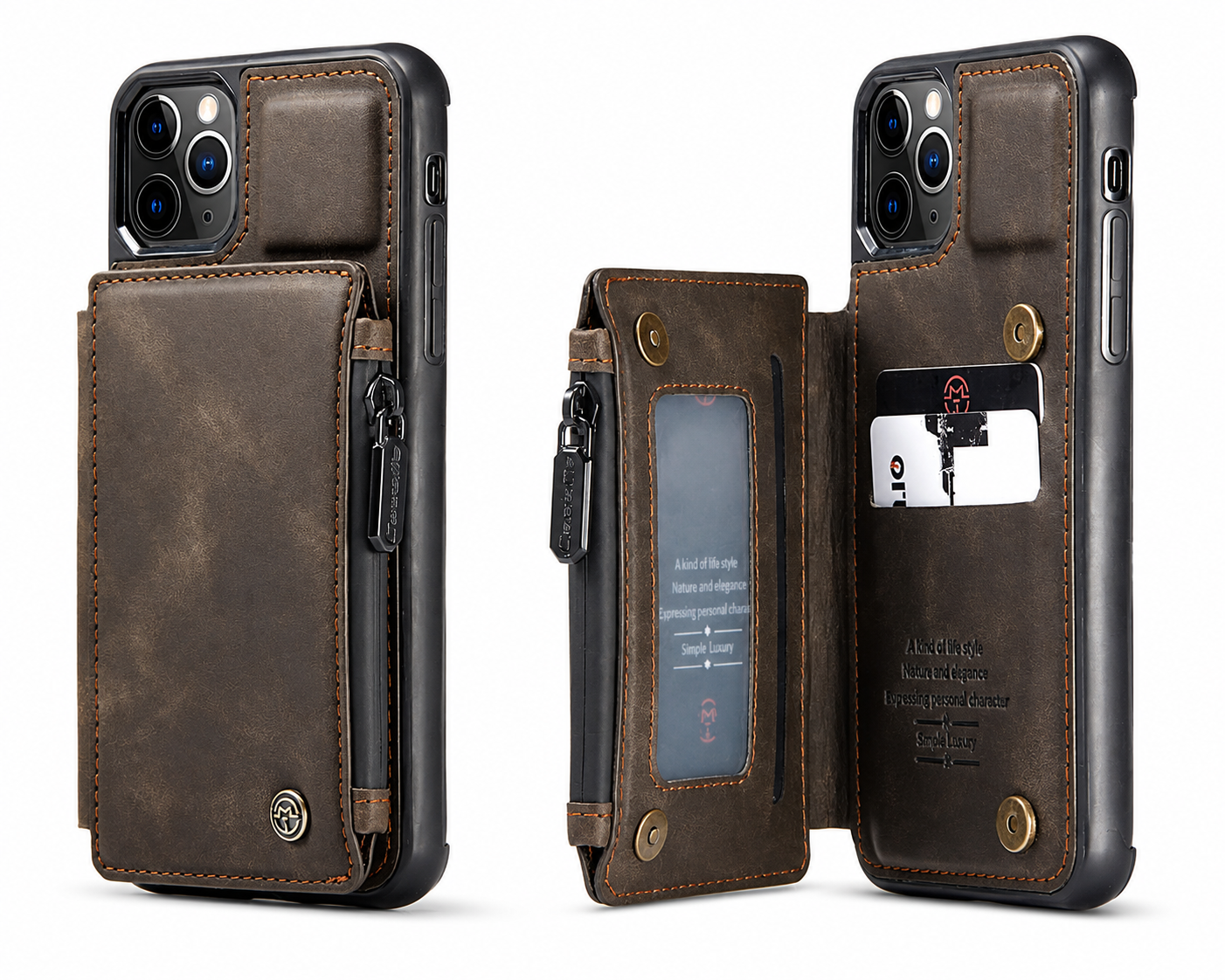 Premium Luxury iPhone Case Wallet MagSafe Compatible Leather Card Holder Stand Shockproof Camera Lens Protection Slim Protective Design Finish