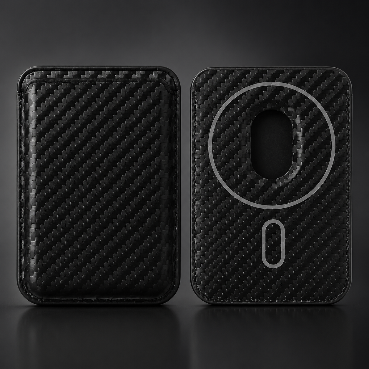 Premium MagSafe Card Holder Wallet Carbon Fiber Magnetic Slim Card Case Credit Card Holder Strong Magnetic Storage Compatible with iPhone