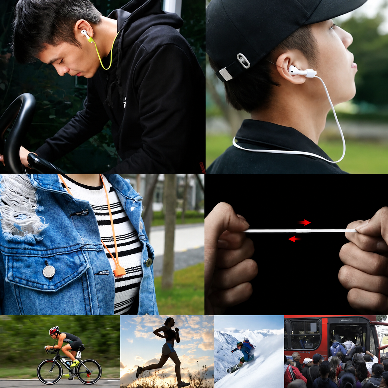 Premium Magnetic Anti-Lost AirPods Strap Silicone Neckband Cord Wireless Earbuds Holder Secure Magnetic Lanyard Lightweight Compatible with AirPods