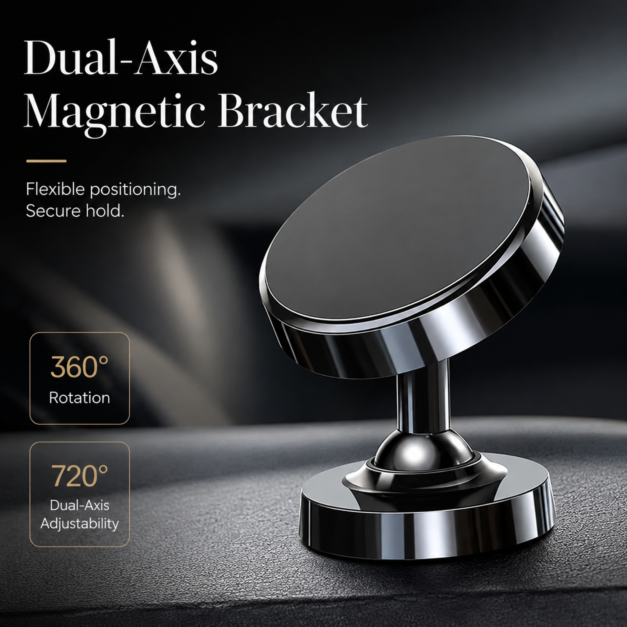 Premium Magnetic Car Phone Holder Strong Magnet Dashboard Mount Air Vent Phone Stand 360° Rotation GPS Navigation Hands-Free Compatible with iPhone