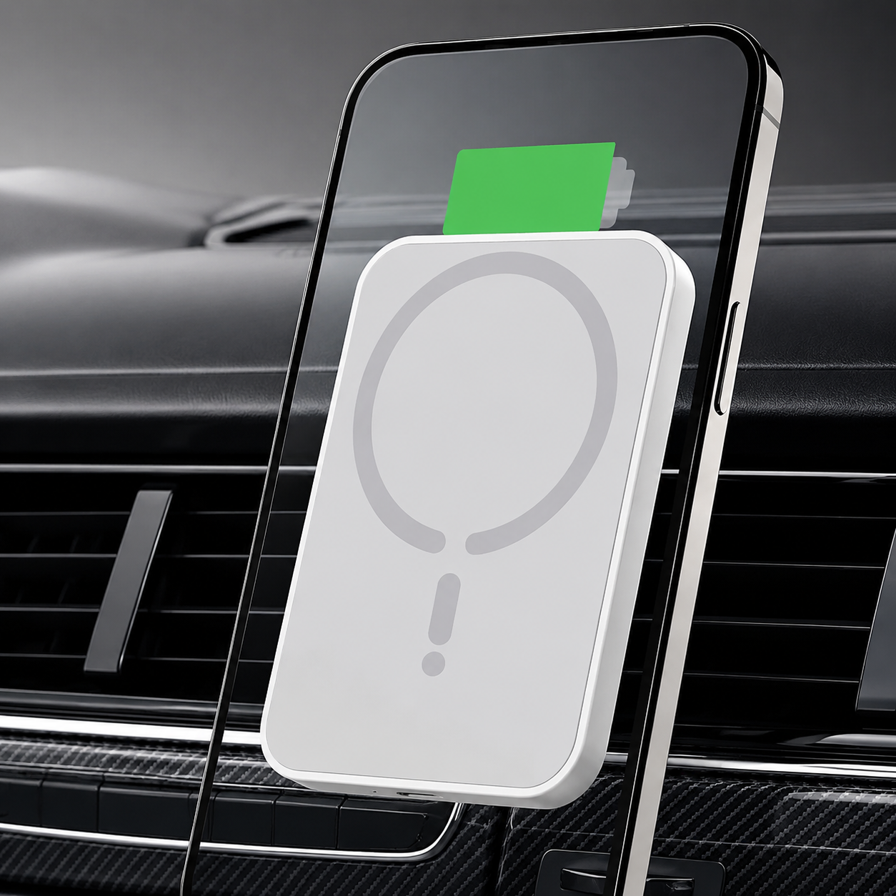 Premium Magnetic Car Wireless Charger Air Vent Phone Holder 100W Fast Charging MagSafe Compatible Wireless Charging Mount Stand Compatible with iPhone