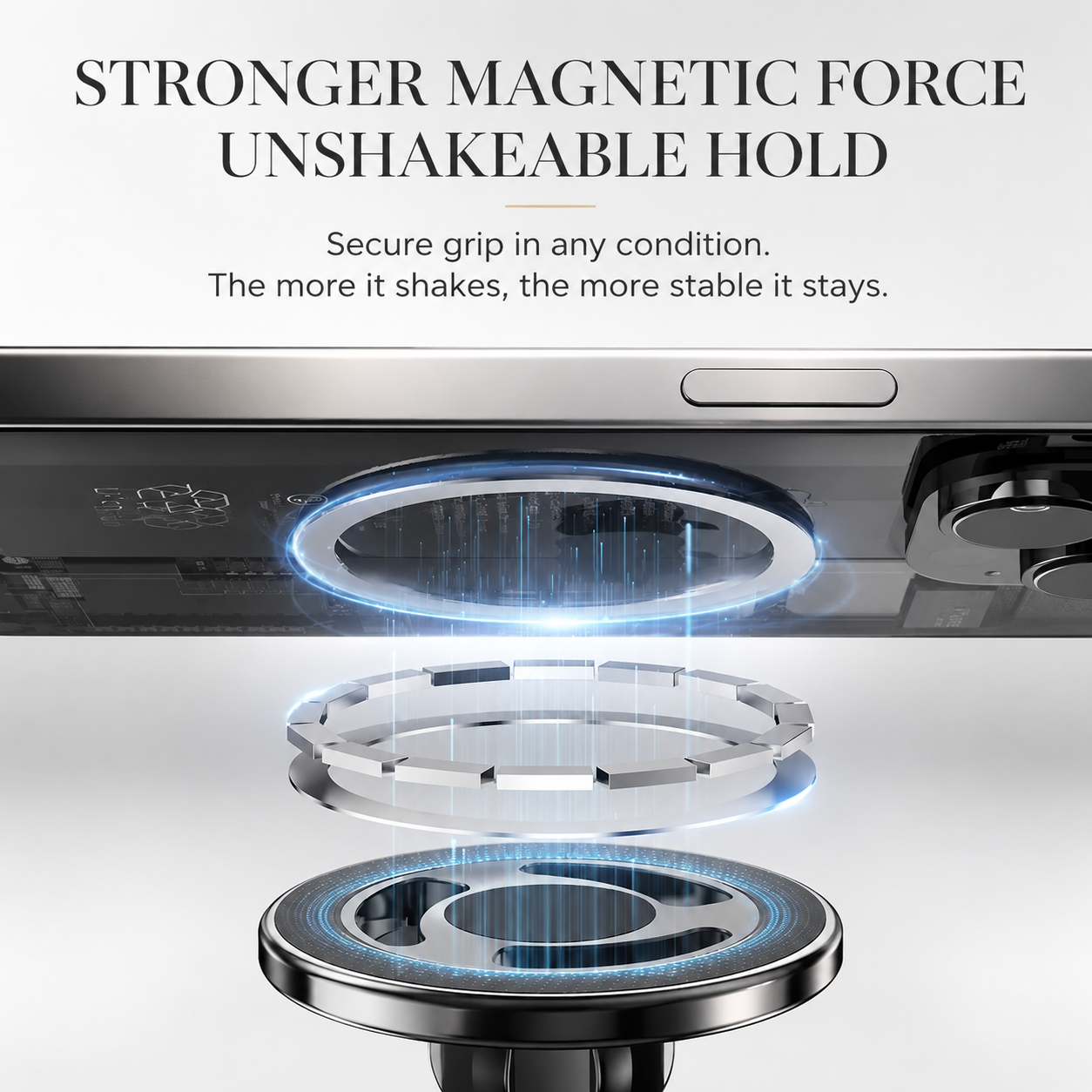 Premium Magnetic Car Wireless Charger Mount 15W Fast Charging Foldable Metal Phone Holder 360° Rotation Air Vent Stand Compatible with iPhone