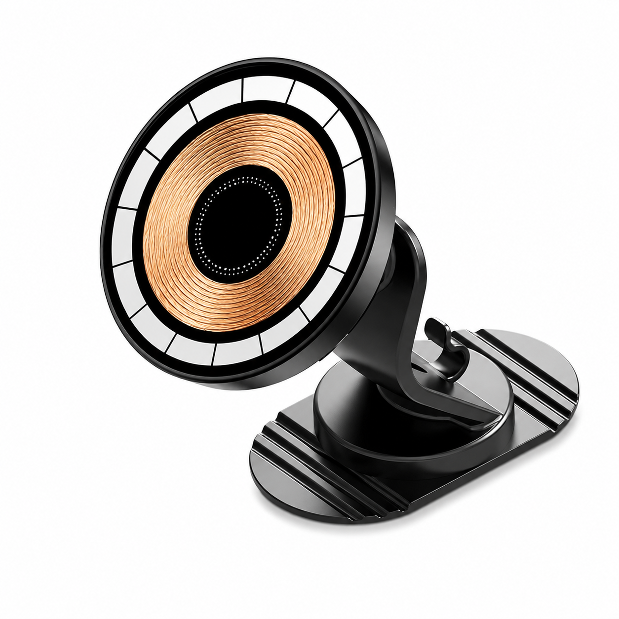 Premium Magnetic Car Wireless Charger Mount 15W Fast Charging Foldable Metal Phone Holder 360° Rotation Air Vent Stand Compatible with iPhone