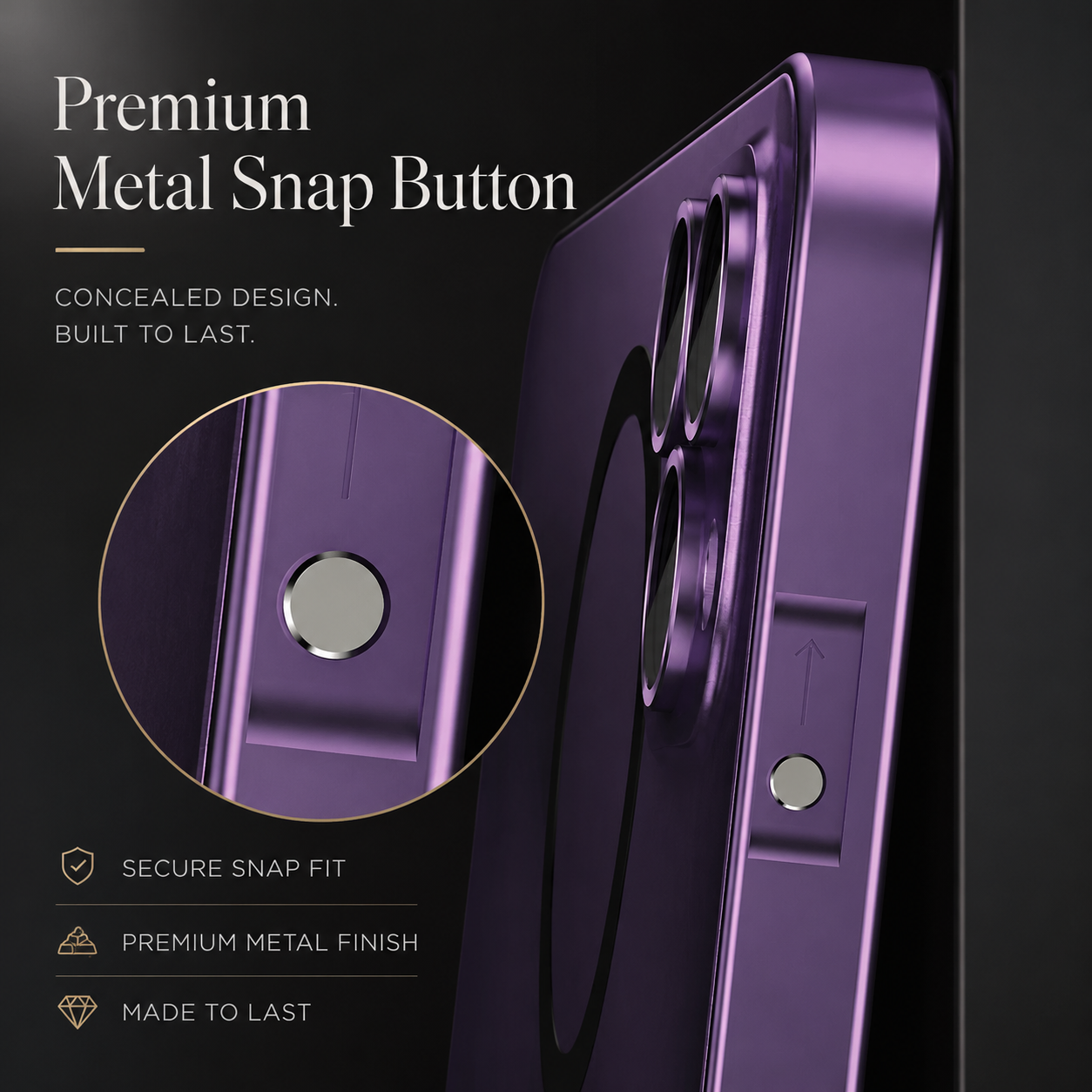 Premium Magnetic Metal iPhone Case Aluminum Frame Shockproof Slim Protective Cover Lens Film Protection Transparent Back Luxury Design