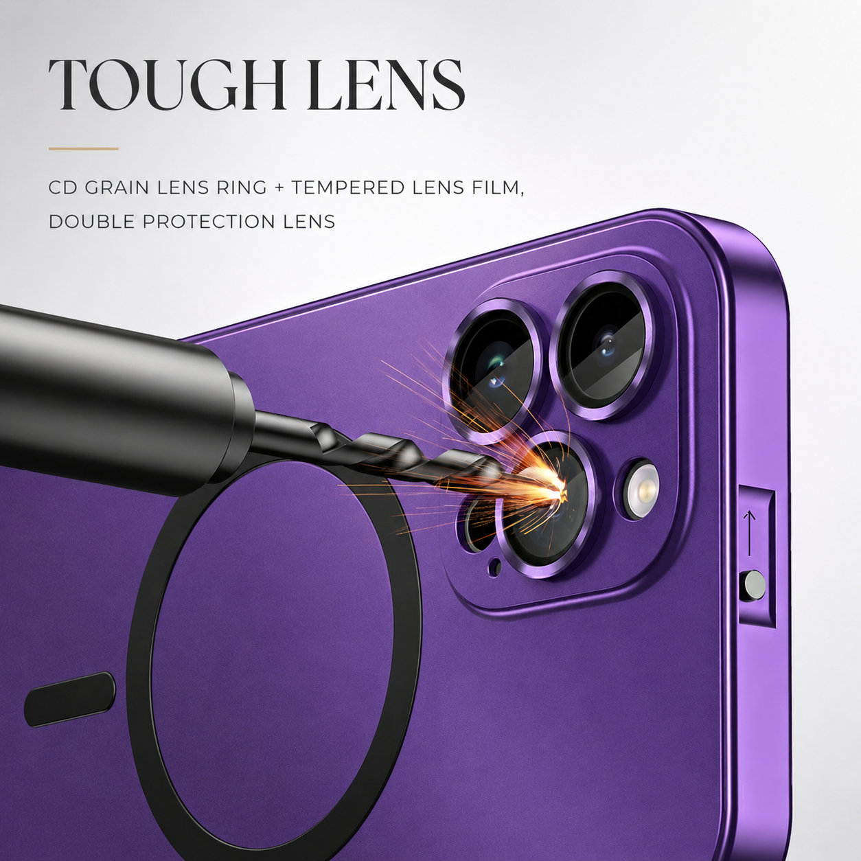 Premium Magnetic Metal iPhone Case Aluminum Frame Shockproof Slim Protective Cover Lens Film Protection Transparent Back Luxury Design