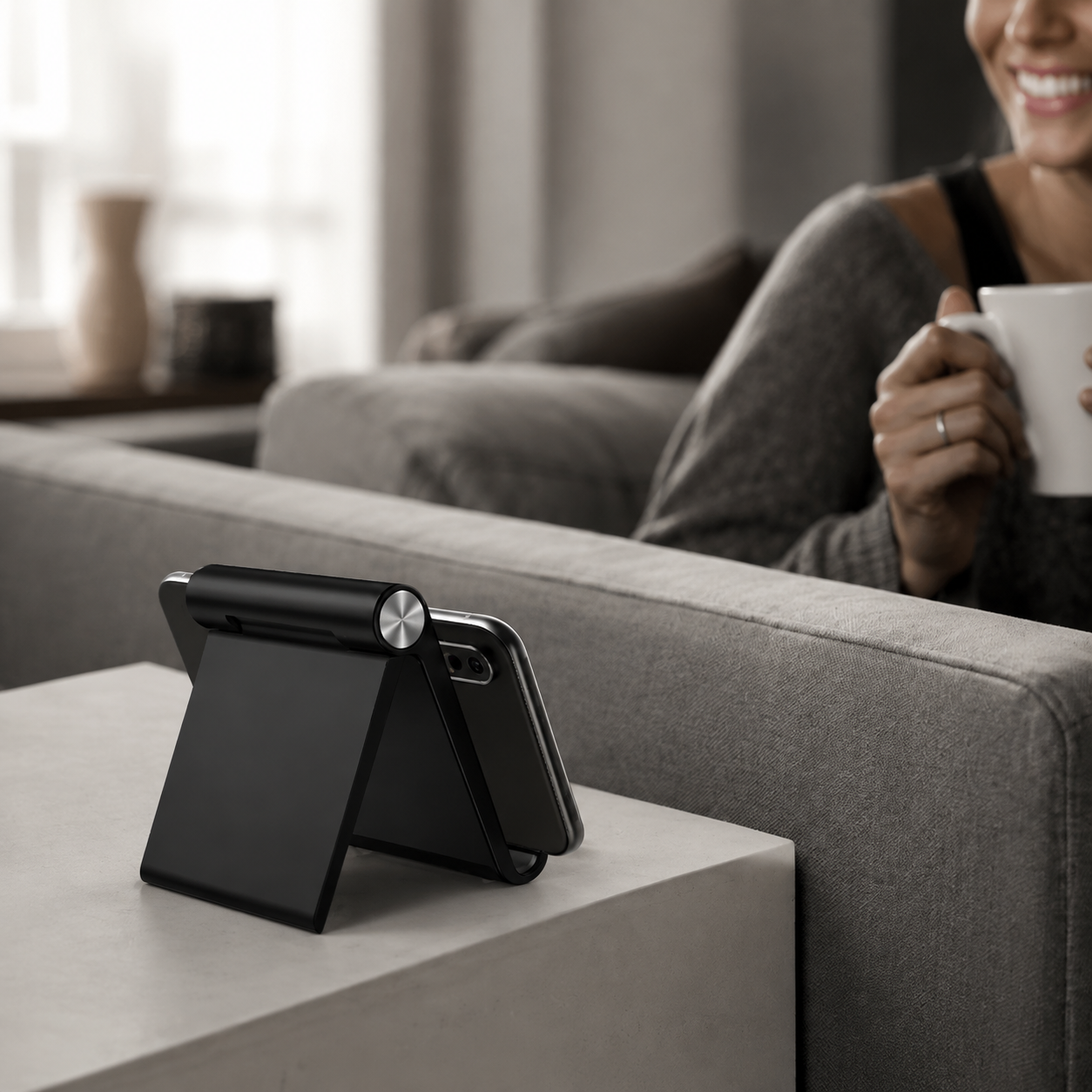 Premium Magnetic Phone Holder Stand Adjustable Foldable Desk Phone Stand Anti-Slip Mobile Phone Holder Ergonomic Viewing Stand Compatible with iPhone