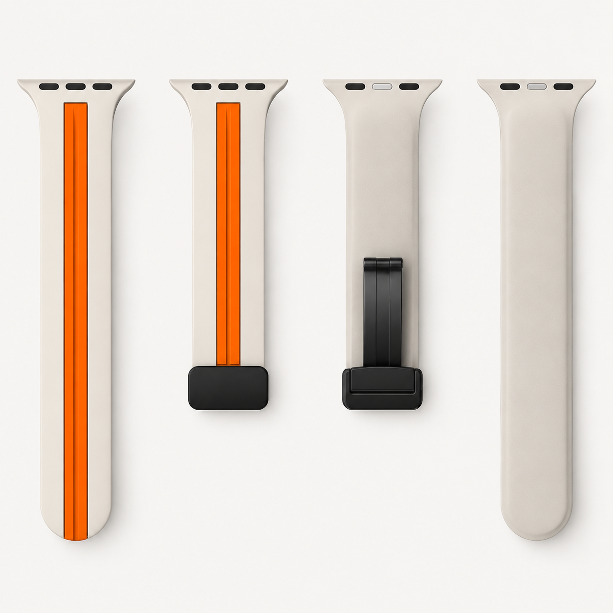 Premium Magnetic Silicone Smartwatch Strap Breathable Replacement Watch Band Snap Closure Sweat Resistant Adjustable Compatible with Apple Watch