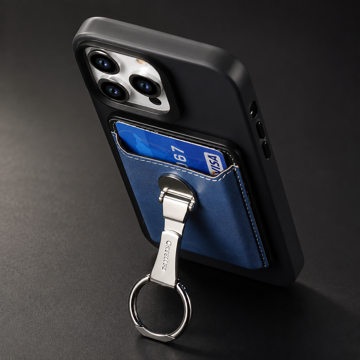 Premium Magnetic Wallet Case for MagSafe Card Holder Magnetic Wallet Multiple Card Slots Foldable Ring Holder Kickstand Strong Magnetic Attachment Compatible with iPhone