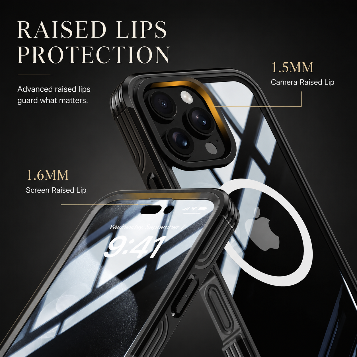 Premium Magnetic iPhone Case Full Body Tempered Glass MagSafe Compatible Shockproof Cover 360 Protection Wireless Charging Slim Protective Design