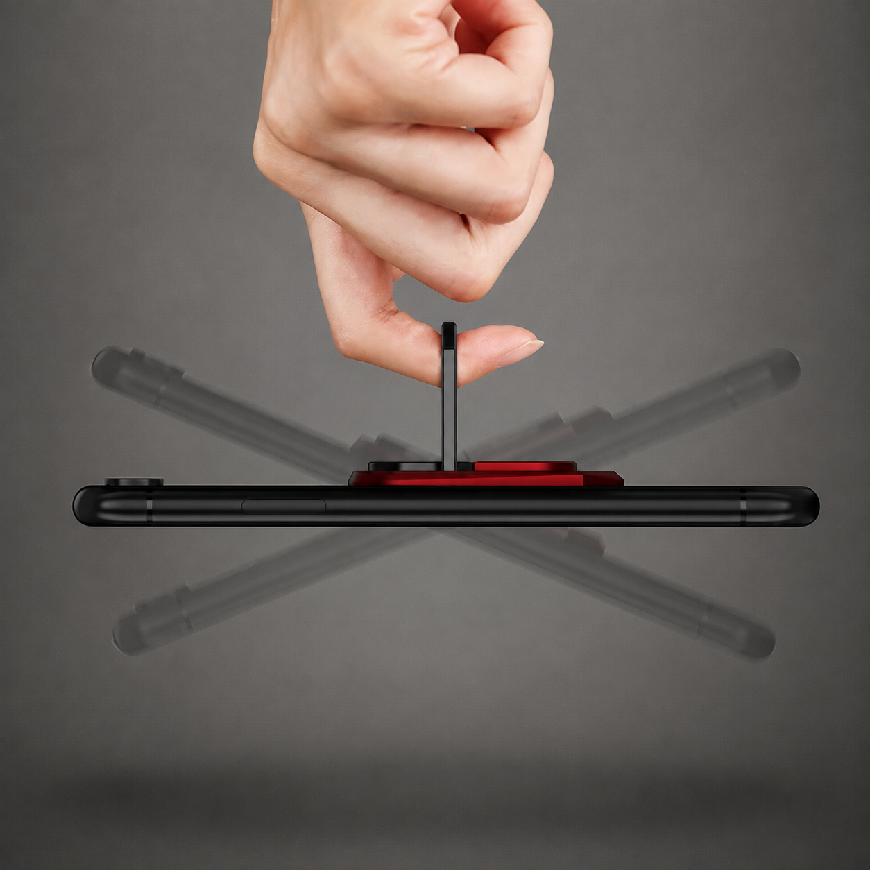 Premium Metal Finger Ring Phone Holder 180° Rotating Phone Grip Stand Universal Finger Ring Kickstand Adhesive Smartphone Holder Compatible with iPhone