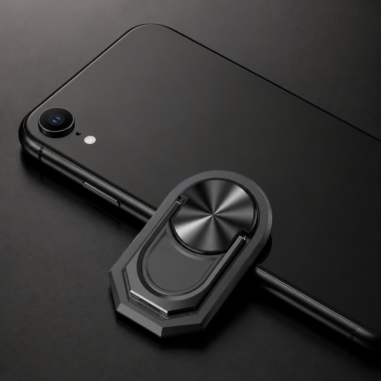 Premium Metal Finger Ring Phone Holder 180° Rotating Phone Grip Stand Universal Finger Ring Kickstand Adhesive Smartphone Holder Compatible with iPhone