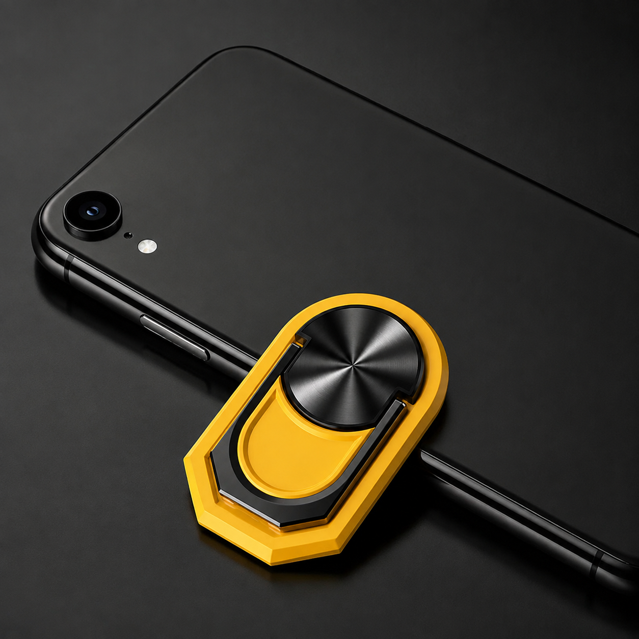 Premium Metal Finger Ring Phone Holder 180° Rotating Phone Grip Stand Universal Finger Ring Kickstand Adhesive Smartphone Holder Compatible with iPhone