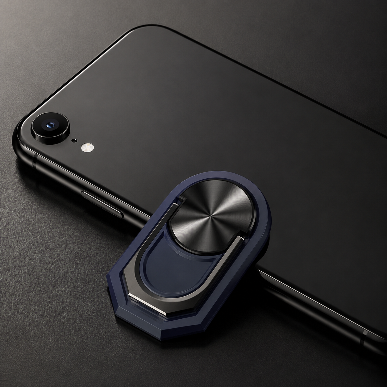 Premium Metal Finger Ring Phone Holder 180° Rotating Phone Grip Stand Universal Finger Ring Kickstand Adhesive Smartphone Holder Compatible with iPhone