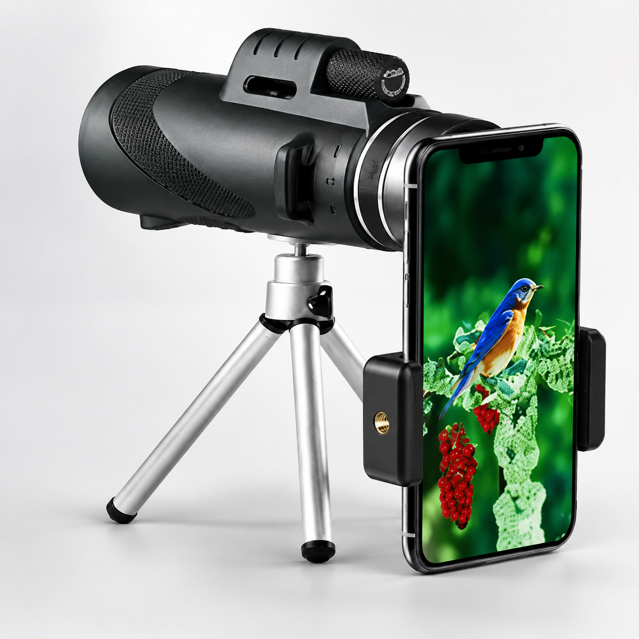 Premium Portable Zoom HD Monocular Telescope 80x100 Long Range High Power Scope FMC BAK4 Optics Phone Tripod Outdoor Travel Hunting Compatible with iPhone